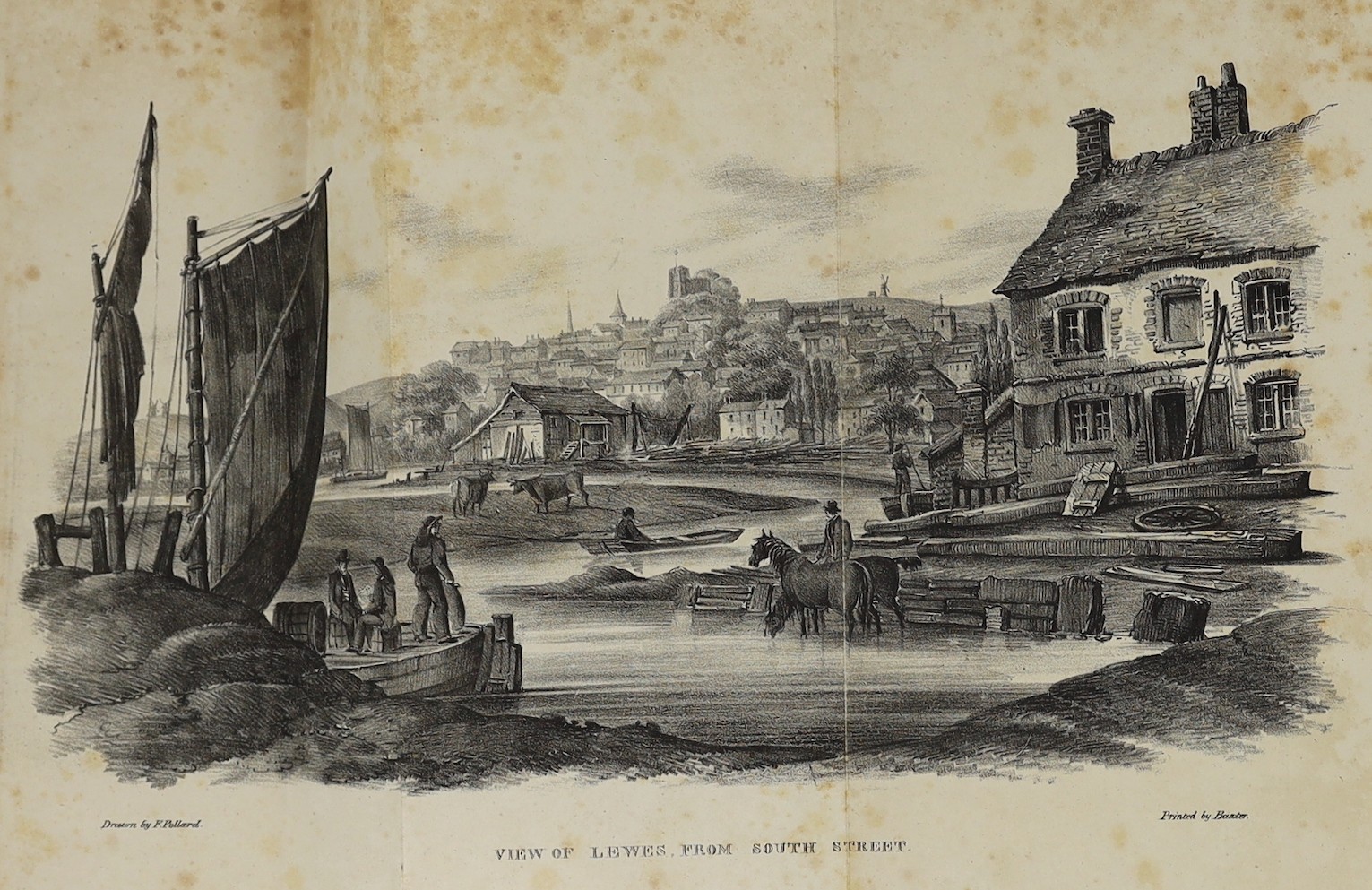 SUSSEX: Horsfield, Rev. T.W. - The History and Antiquities of Lewes and its Vicinity. With an Appendix containing an Essay on the Natural History of the District, by Gideon Mantell ... 2 vols. a folded pictorial plan of